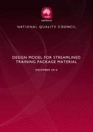 Design model for Streamlined Training Package Report