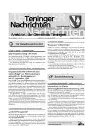 i Die Verwaltung informiert U Bekanntmachung - Gemeinde Teningen