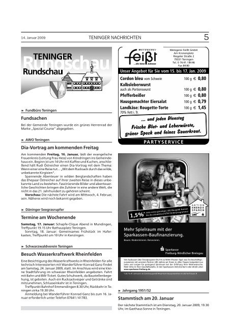 i Die Verwaltung informiert U Bekanntmachung - Gemeinde Teningen