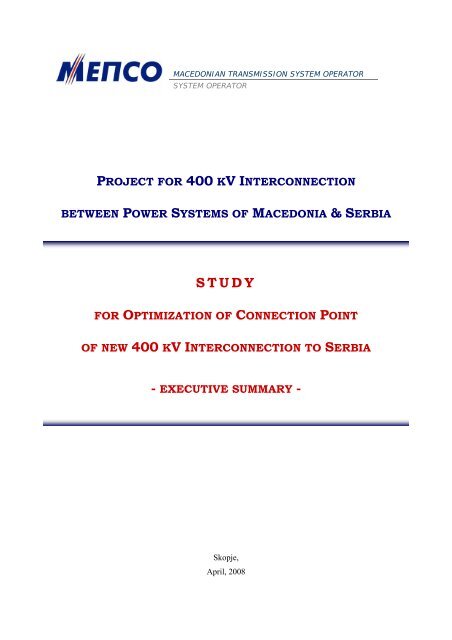 project for 400 kv interconnection between power systems of ...