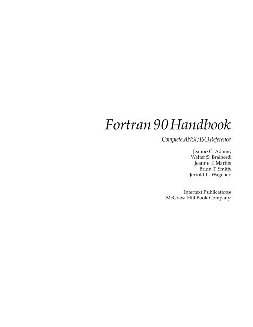 Fortran 90 Handbook