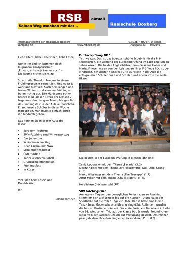 Ausgabe 33 03/2010 - Realschule Boxberg