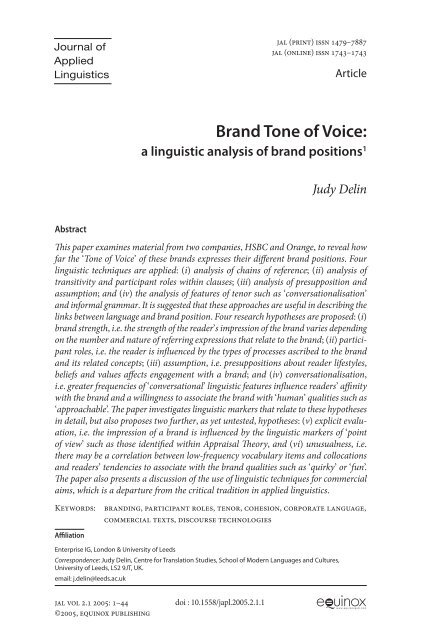 Brand Tone of Voice: