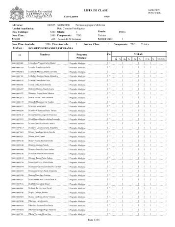 LISTA DE CLASE