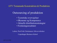 Præsentation ved Poul Erik Christiansen ” Outsourcing af produktion”