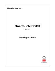 DigitalPersona One Touch ID SDK Developer Guide