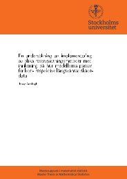 Full report - Matematiska institutionen - Stockholms universitet