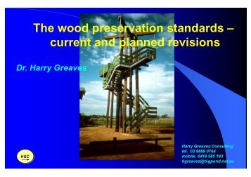 The wood preservation standards – current and planned revisions