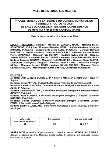 PV CM DU 17 10 08.pdf - Mairie de La Londe les Maures