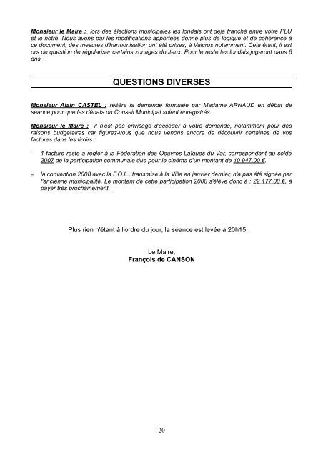 PV CM DU 17 10 08.pdf - Mairie de La Londe les Maures