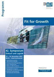 Fit for Growth - Bundesverband Materialwirtschaft, Einkauf und Logistik