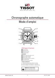 Chronographe automatique Mode d'emploi - Tissot