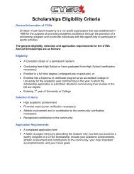 Scholarships Eligibility Criteria - CYSA
