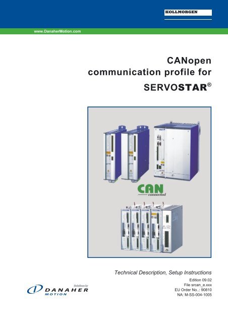 CANopen communication profile for SERVOSTAR - TG Drives