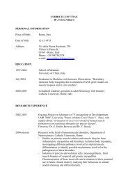 CURRICULUM VITAE Dr. Teresa Gidaro PERSONAL ...