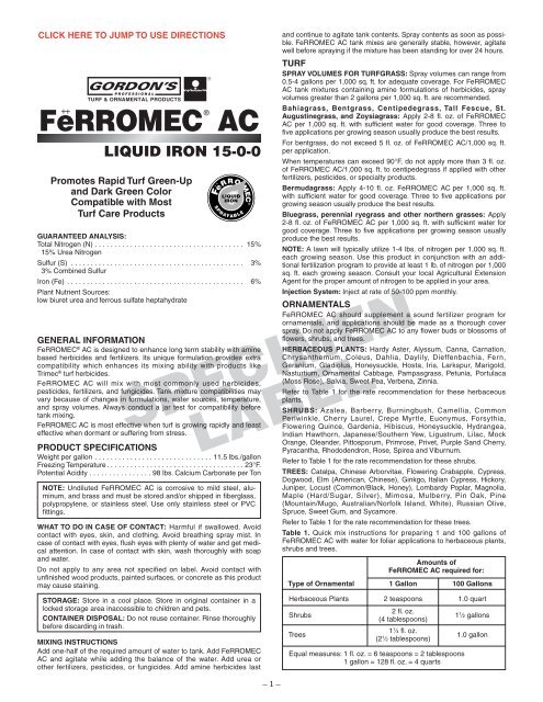 Ferromec AC Specimen Label - PBI/Gordon