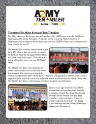 The Army Ten Miler & Hooah Tent Tradition