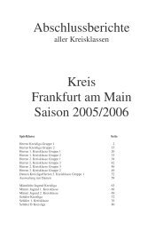 Abschlussberichte Kreis Frankfurt am Main Saison 2005/2006