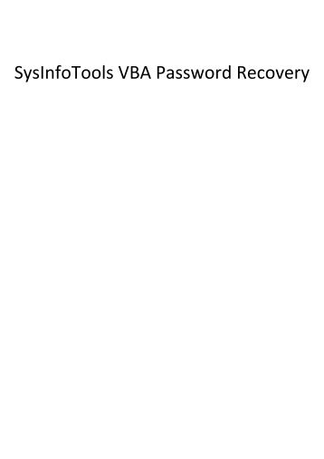 SysInfoTools VBA Password Recovery