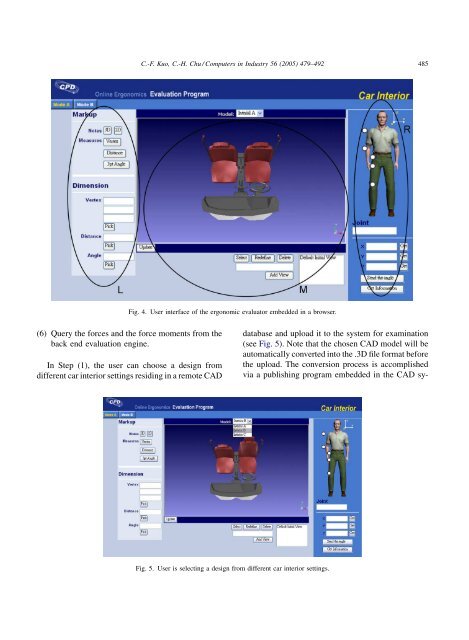 An online ergonomic evaluator for 3D product design