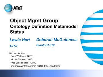 OMG Ontology Definition Metamodel RFP - DAMl