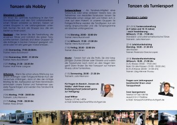 Tanzen als Hobby - TSZ Stuttgart-Feuerbach e.V.