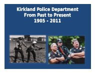 Kirkland Police Department from Past to Present - City of Kirkland