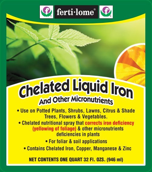 Label 10630 Chelated Liquid Iron Approved 01-03-11 - Fertilome