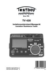 TV 430 Isolationswiderstand Messgerät Insulation ... - Testboy