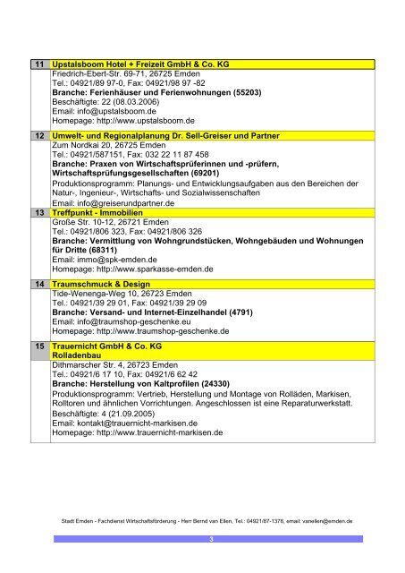 List & Label Report - Stadt Emden