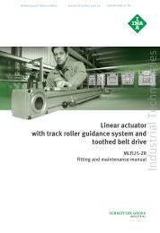 Linear actuator with track roller guidance system and toothed belt ...