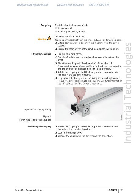 Linear actuator with track roller guidance system and toothed belt ...