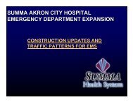 SUMMA AKRON CITY HOSPITAL EMERGENCY DEPARTMENT ...