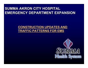 SUMMA AKRON CITY HOSPITAL EMERGENCY DEPARTMENT ...