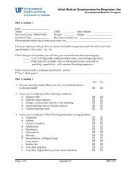 Initial Respirator Medical Evaluation Questionnaire