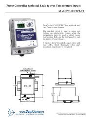 Model PC-102CICI-LT Pump Controller with seal-Leak ... - SymCom