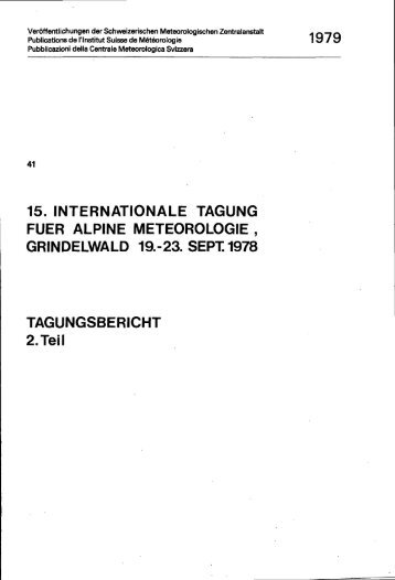 1979 15. !NTERNAT!ONALE TAGUNG FUER ALPtNE - MeteoSwiss