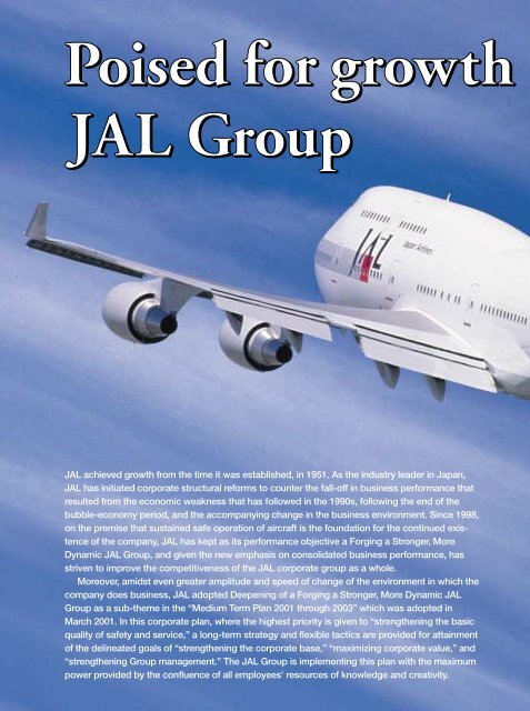 Annual Report 2001 - JAL | JAPAN AIRLINES