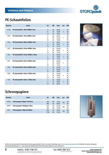 Kartons bis 400 mm Länge - 0180 1786 767