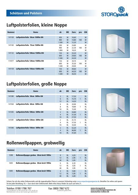 Kartons bis 400 mm Länge - 0180 1786 767