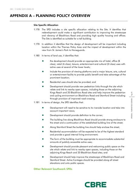 One Blackfriars - Planning Statement FINAL VERSION - Southwark ...