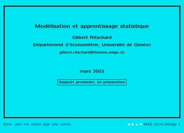 Modélisation et apprentissage statistique - Statistique pour sciences ...