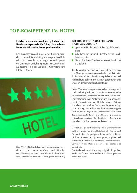 Diplom Lehrgang hotelmanagement