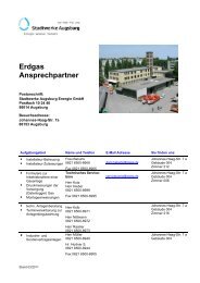 Erdgas Ansprechpartner - Netze der Stadtwerke Augsburg Netze ...