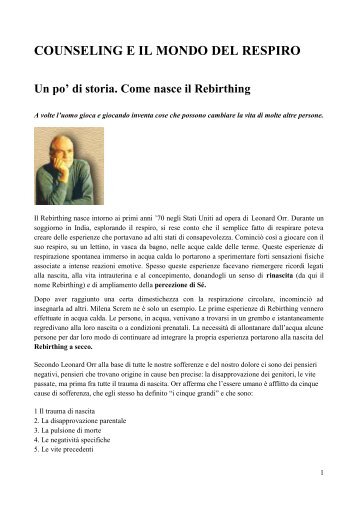 Counseling e il mondo del Respiro - Academy of Light