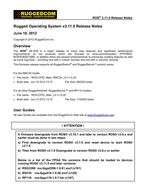 Rugged Operating System V3 11 0 Release Notes Ruggedcom