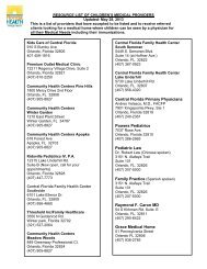 Resource List of Children's Medical Providers - Orange County ...