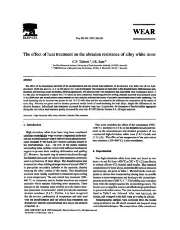 The effect of heat treatment on the abrasion resistance of alloy white ...