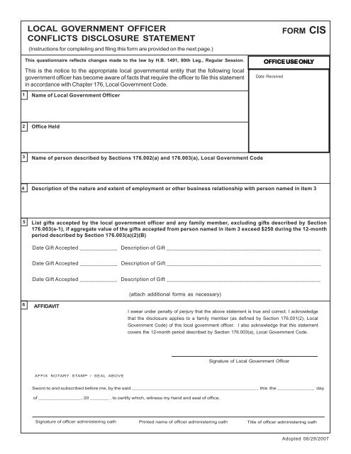 Disclosure statement form best sale