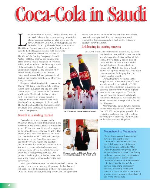 Coca-Cola in Saudi Arabia Coca-Cola in Saudi Arabia - Olayan Group
